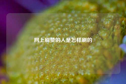 网上刷赞的人是怎样刷的